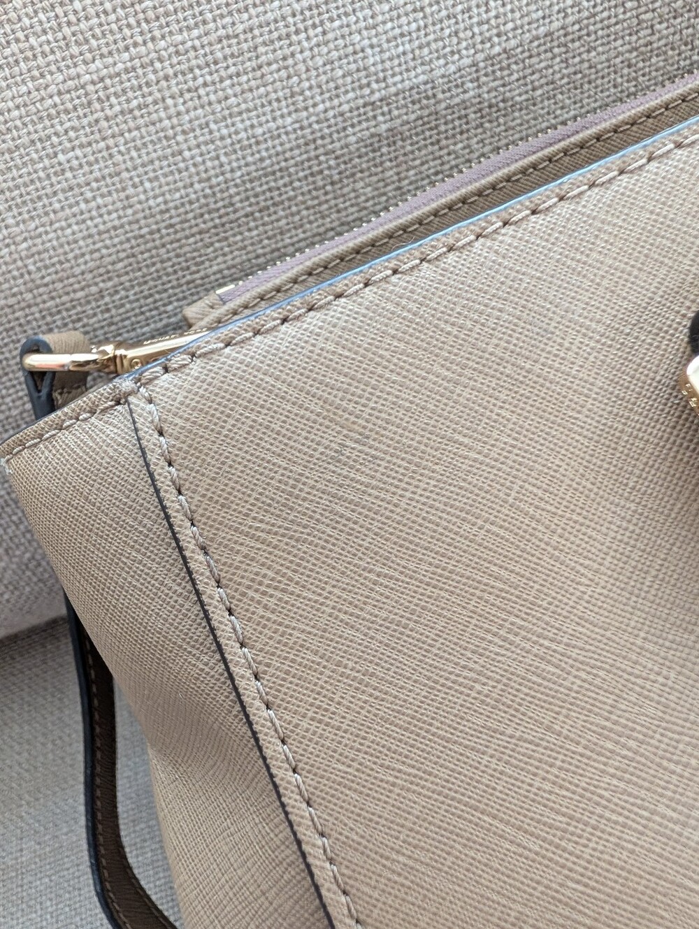MICHAEL Michael Kors Sutton Medium Satchel - Taupe Saffiano Leather - Picture 12 of 12